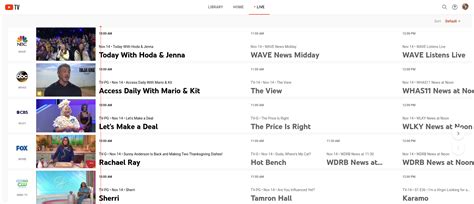 YouTube TV Program Guide 的图像结果