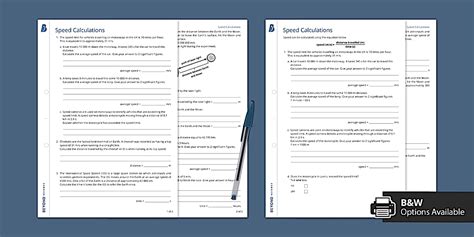 Speed Calculations Worksheet | KS3 Science | Beyond