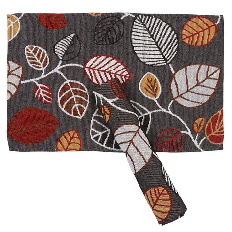 PRAKARTIK BY INDUARTS Black Leaves Eco-Friendly Cotton Dining Table ...