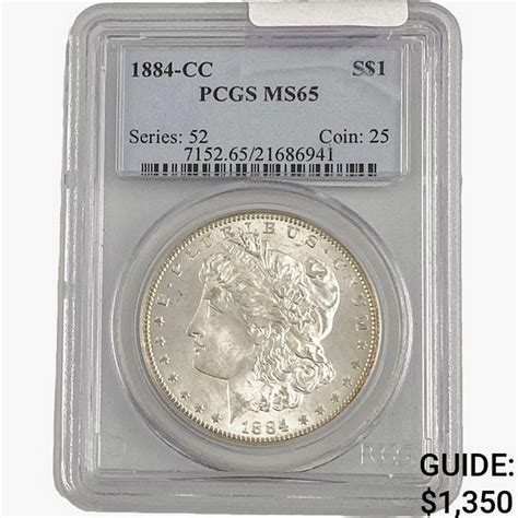 1884-CC Morgan Silver Dollar PCGS MS65