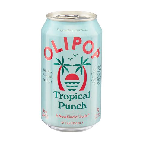Olipop Tropical Punch Soda, 12 fl oz
