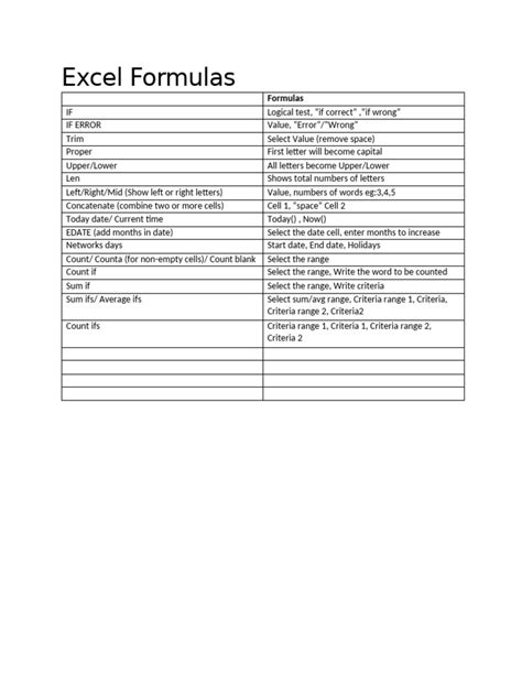 Excel Formulas Download 的图像结果