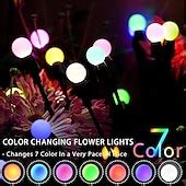 1/2pcs Solar Garden Lights Outdoor Firefly Starburst Swaying Lights ...