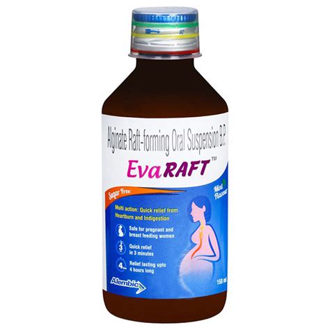 Evaraft Sugar Free Mint Flavour Oral Suspension 150 ml | Uses, Side ...