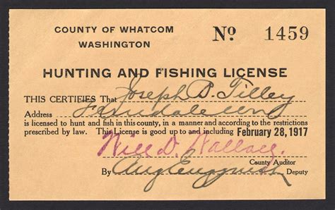 1899 - 1919 Washington Hunting & Fishing Licenses - Waterfowl Stamps ...
