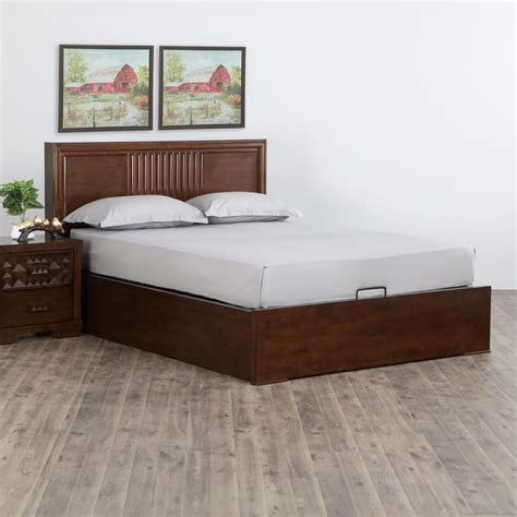 Buy Takeshi Stallion King-Size with Hydraulic Storage - Brown from Home ...