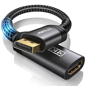 JSAUX 4K DisplayPort to HDMI Adapter, [Nylon Braided, Aluminum Shell ...