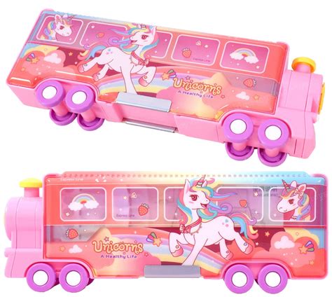 Buy Toyshine Plastic Train Shaped Pencil Box With Moving Tyres And ...