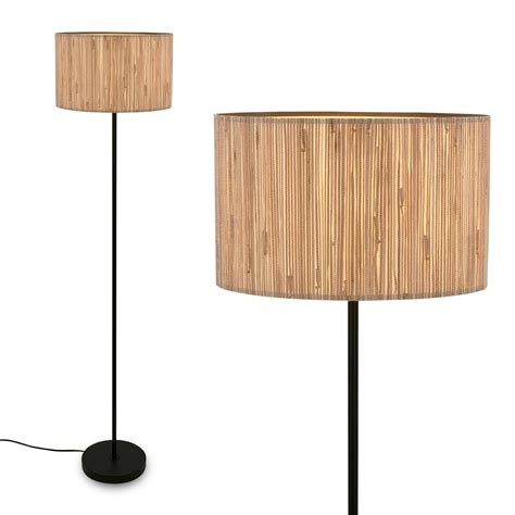 Slama floor lamp, natural colour, metal, seagrass, E27 | Lights.co.uk