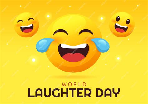 Premium Vector | World laughter day illustration with smile facial ...
