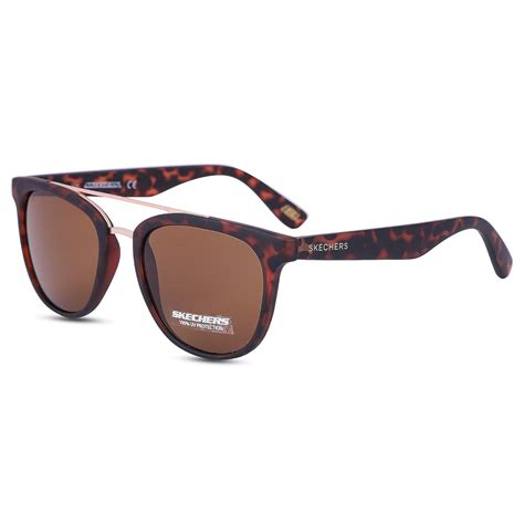 Skechers Unisex Uv Protected Brown Geometric Full Rim Square Sunglasses ...
