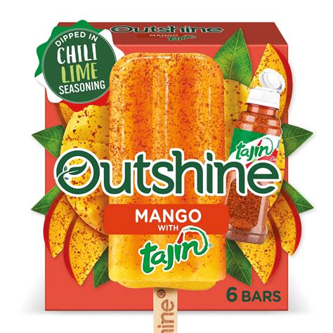 Outshine Mango Frozen Fruit Bars with Tajin,Non-GMO, Gluten Free, 6 Ct ...