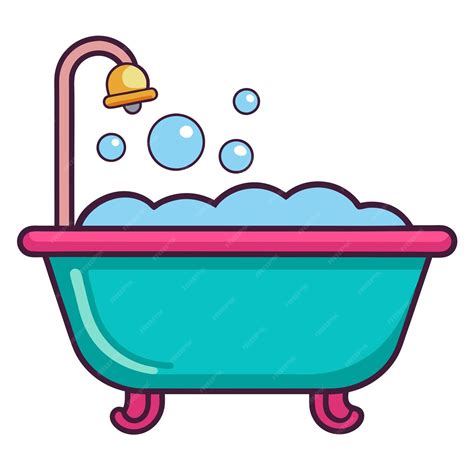 Bathtub clip art and Vector Design With a White Background | Premium AI ...