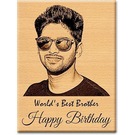 GFTBX Gifts for Brother - Personalized Engraved Wooden Frame with Photo ...