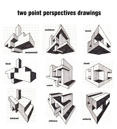 Image result for Two-Point Perspective Drawing Advanced Shapes