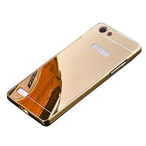 IND COVER Metal Bumper Acrylic Mirror Back Cover for Oppo Neo 7(Gold ...