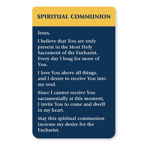 Buy Spiritual Communion Prayer Cards (Pack of 20) | Dynamic Catholic