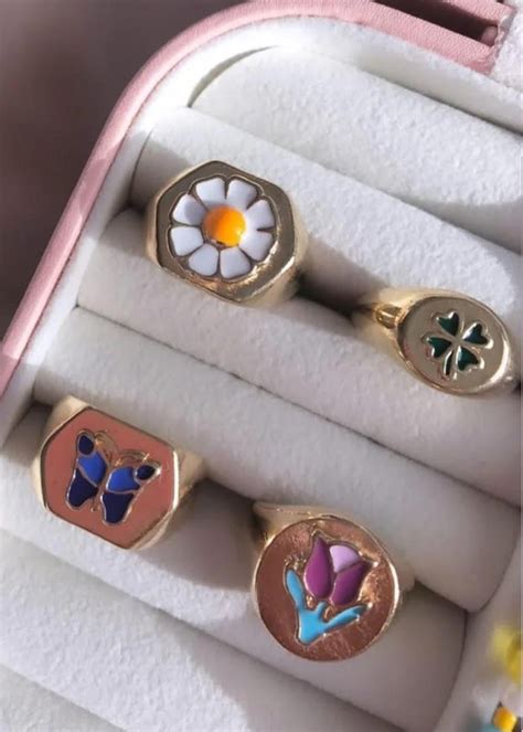 Get Gold Plated Signet Rings - Set of 4 at ₹ 2060 | LBB Shop