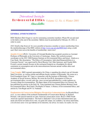 Fillable Online 4, Winter 2001 GENERAL ANNOUNCEMENTS ISEE Members Don't ...