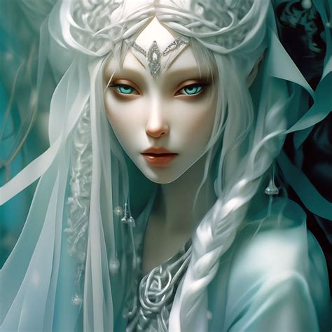 "Elf, pearl silver-bluish color, filigree patterns on the face, large ...