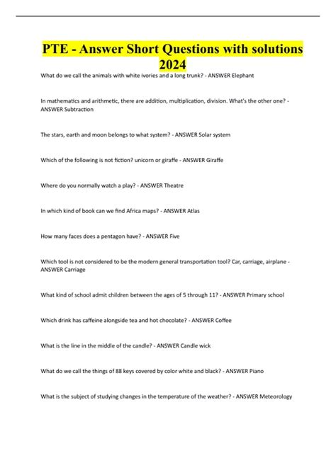 Image result for Short-Answer Type Questions Pte