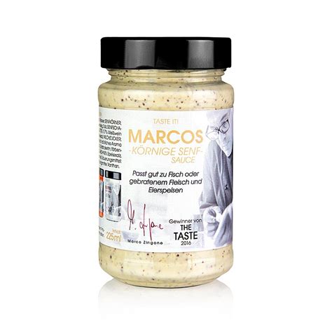 Kornott sinnepssosa fra Marco Zingone, 225 ml, Gler | GOURMET VERSAND ...