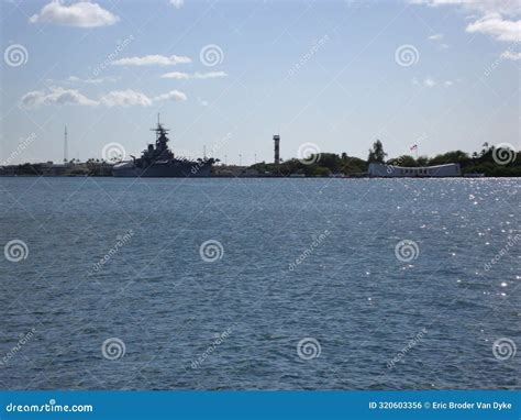 Eaceful Pearl Harbor with Battleships USS Arizona Memorial and USS ...