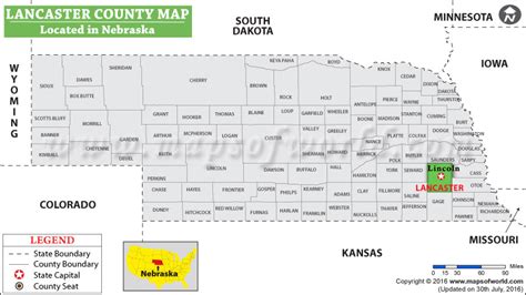 Lancaster County Map, Nebraska