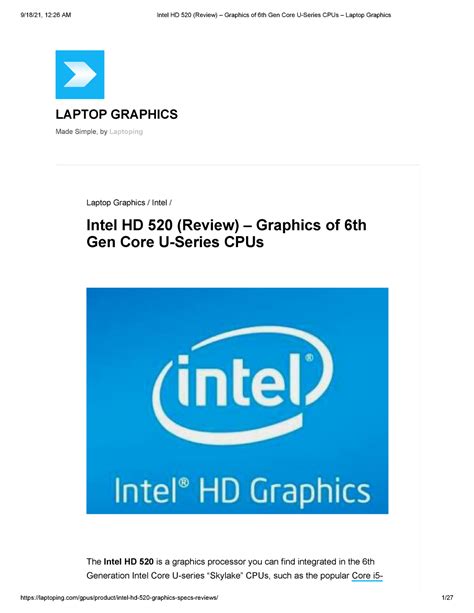 Intel HD 520 (Review) – Graphics of 6th Gen Core U-Series CPUs – Laptop ...