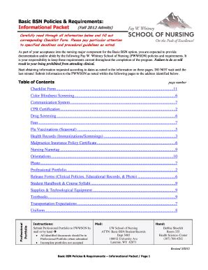 Fillable Online uwyo Basic BSN Policies & Requirements: Informational ...