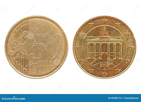 50 Euro cent coin stock image. Image of change, union - 48498775