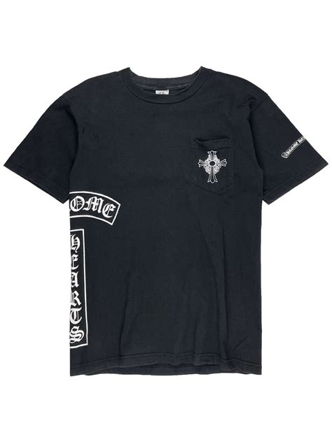Vintage Chrome Hearts Vintage T Bar Cross Logo Pocket Tshirt Black ...