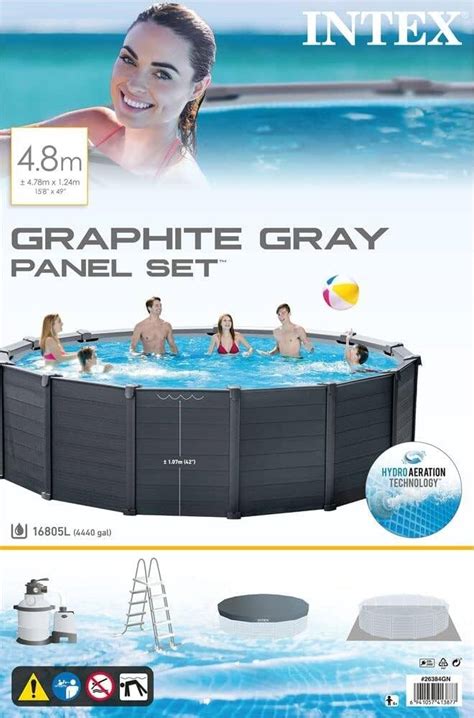 Intex Graphite Grey Panel Pool 的图像结果