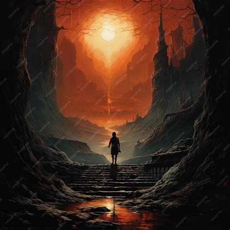 Premium Photo | 1970s dark fantasy book cover paper art dungeons Ai ...