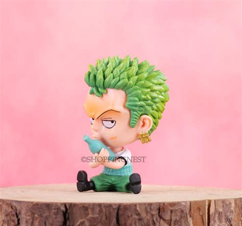 One Piece Roronoa Zoro Hold Bottle Cute Mini PVC Figure Statue | 9 CMS