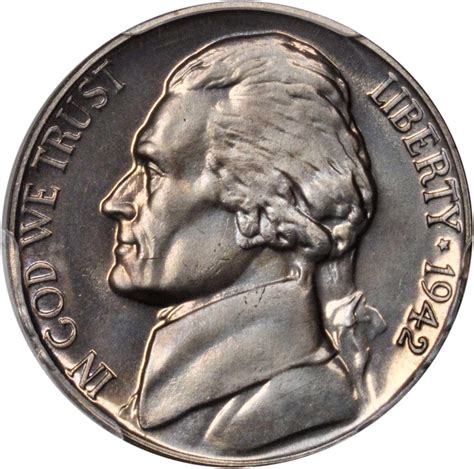 1942 [SILVER PROOF] Jefferson Nickel Prices | Ungraded, NGC, PCGS Values