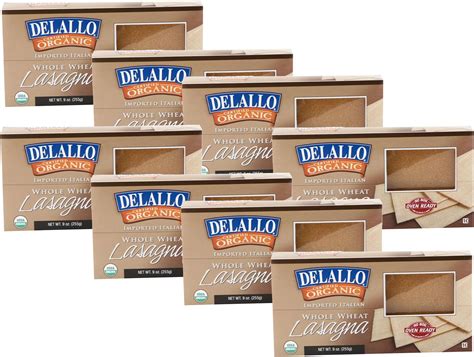 Amazon.com : DeLallo Whole Wheat Lasagna Noodles, 9 Ounce Box, 8 Pack ...