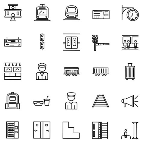 Station icon set | Premium Vector