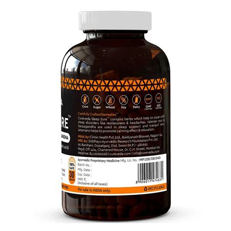 Buy Cureveda Sleep Sure, 30 Tablets | 19 Minutes Delivery | Apollo Pharmacy