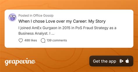 When I chose Love over my Career: My Story - Grapevine