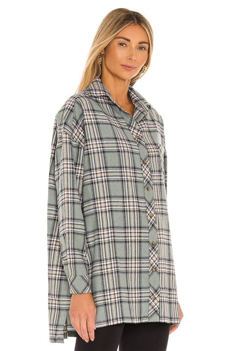 Lovers and Friends Gela Oversized Top in Sage Plaid | REVOLVE