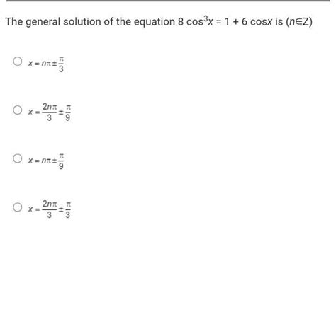 The general solution of the equation - Brainly.in