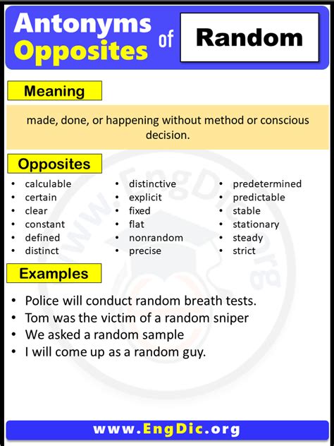 Opposite Of Random, Antonyms of Random (Example Sentences) - EngDic