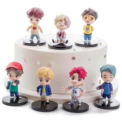 Buy 7PCS BTS Mini Idol Doll Deluxe Figure Play Set BTS Cake Topper ...