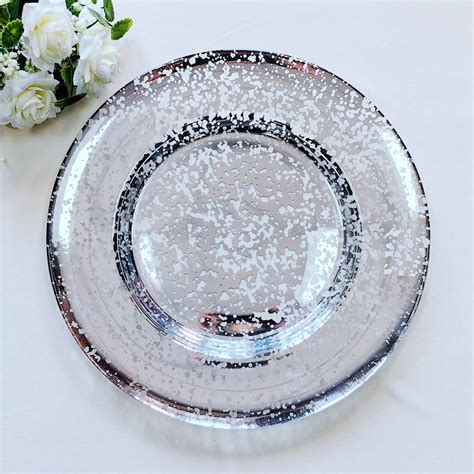 Antique Mercury Glass Charger Plates in Rose Gold - Charger Plates ...