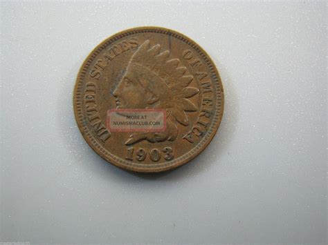 1903 Indian Head Cent United States Coin Vg Nc05