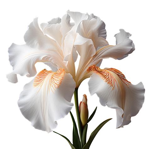 AI generated White iris flower PNG. White iris flower blooming. Iris ...