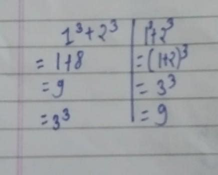 Investigate the pattern a.1^3+2^3 - Brainly.in
