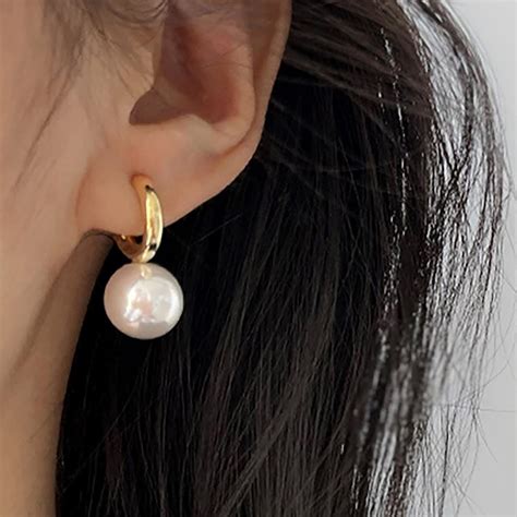 TseenYi White Pearl Dangle Earrings - Vintage Bridal Jewelry for Women ...