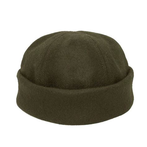 Olive Melton Wool Skull Cap Beanie - Winner Caps MFG. Company